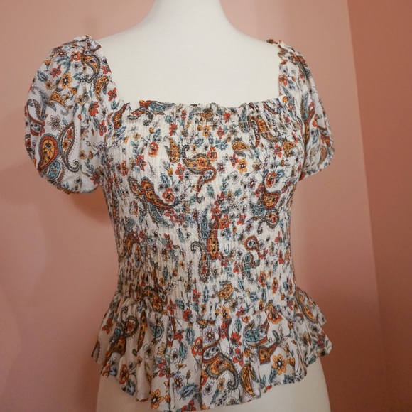 Like new: DRA Baroque Print Peplum Top - S - Picture 4 of 5